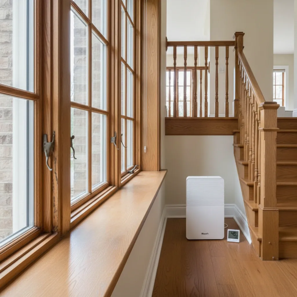 Houten kozijnen en trap beschermd tegen vocht en houtrot