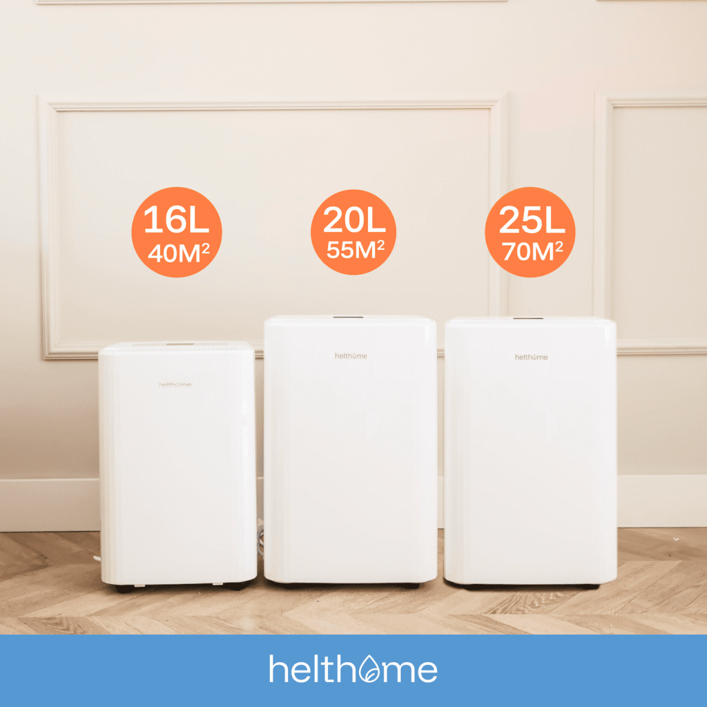 Vergelijking Helthome Smart Air 16, 20 en 25 liter luchtontvochtigers