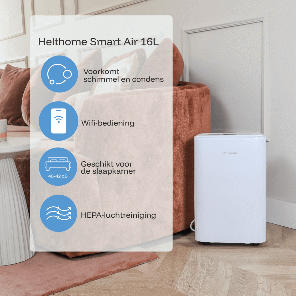 Helthome Smart Air 16L luchtontvochtiger voor de slaapkamer
